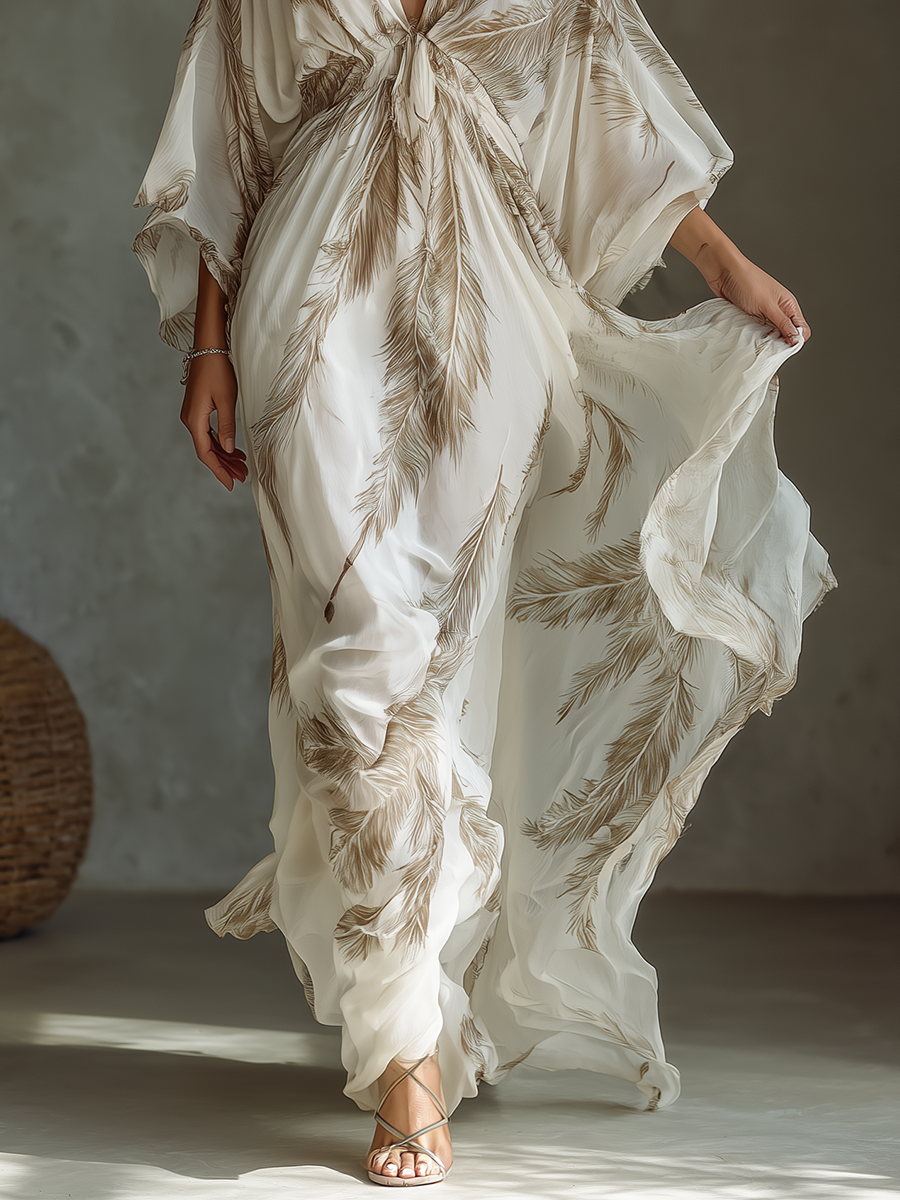 Aurelia | Palm Leaf Maxi Dress