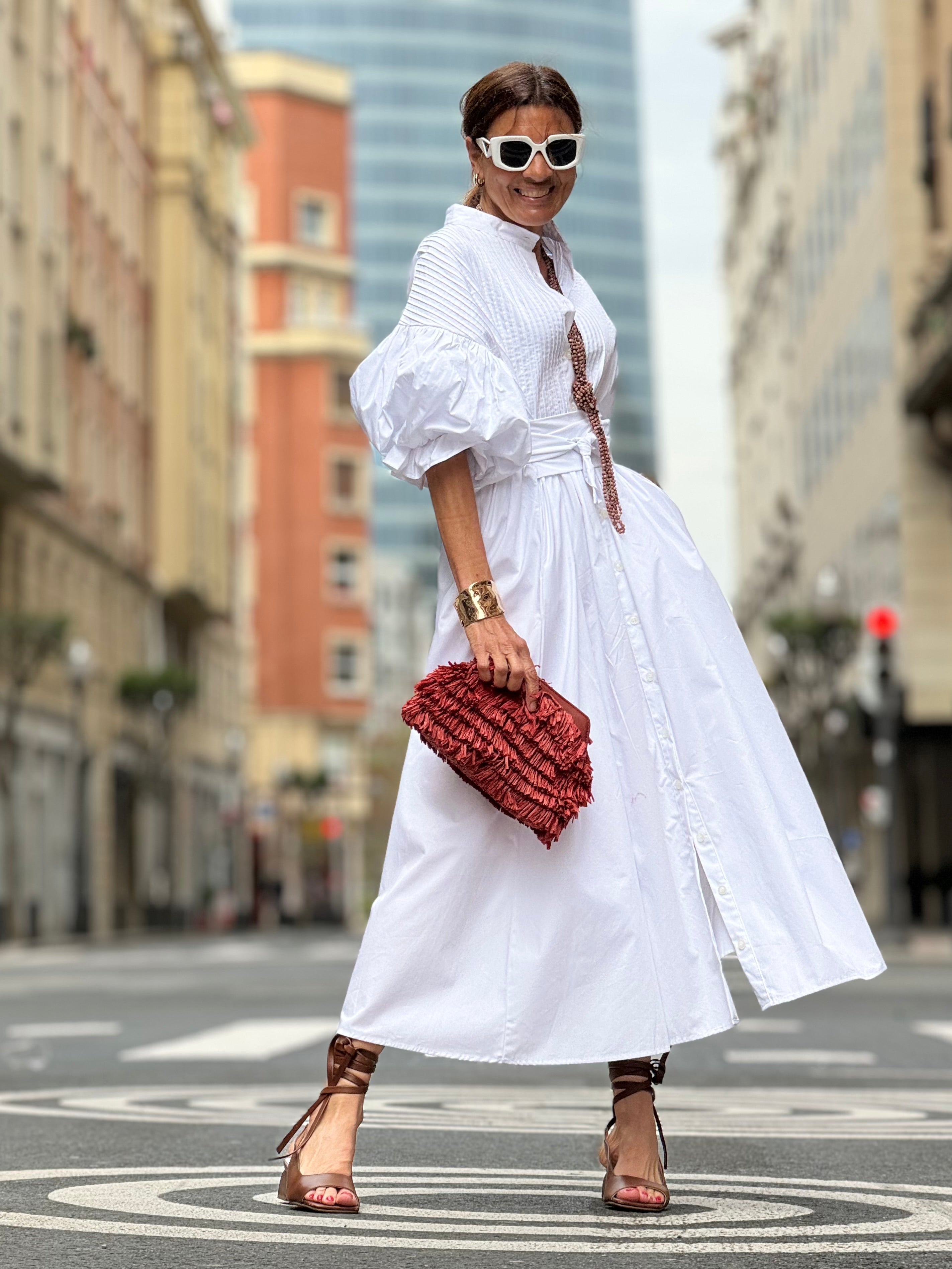 Phoebe | Elegant White Midi Dress