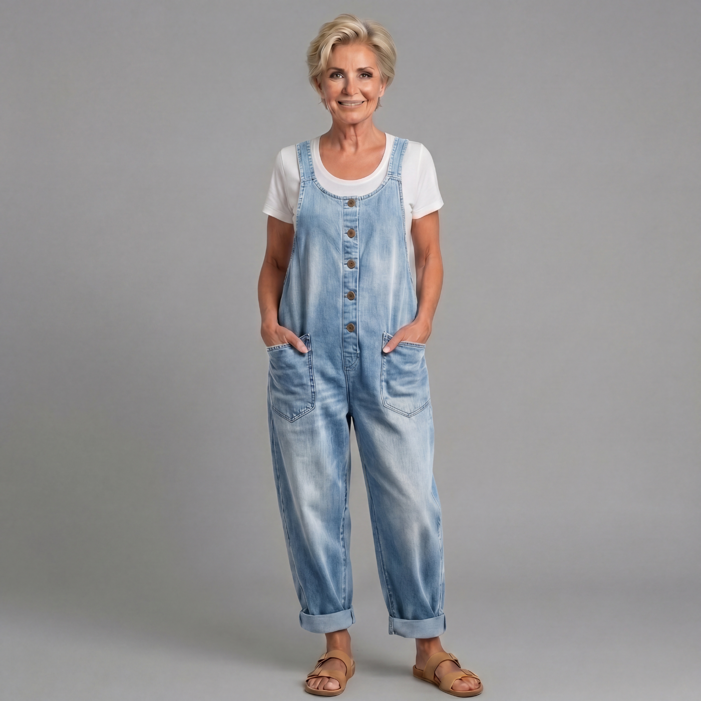 Saylor | Vintage Washed Cotton Denim Overalls