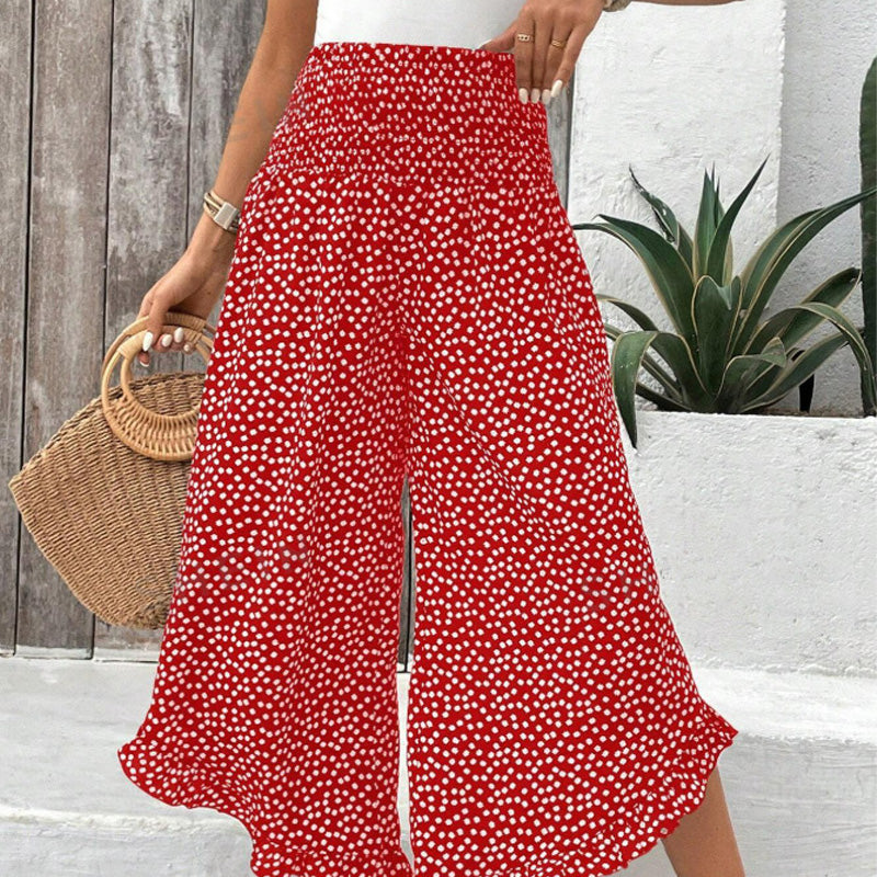 Elena | Effortless Printed Ruffle Pants
