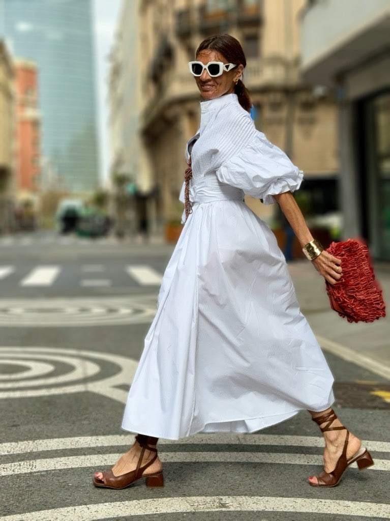 Phoebe | Elegant White Midi Dress