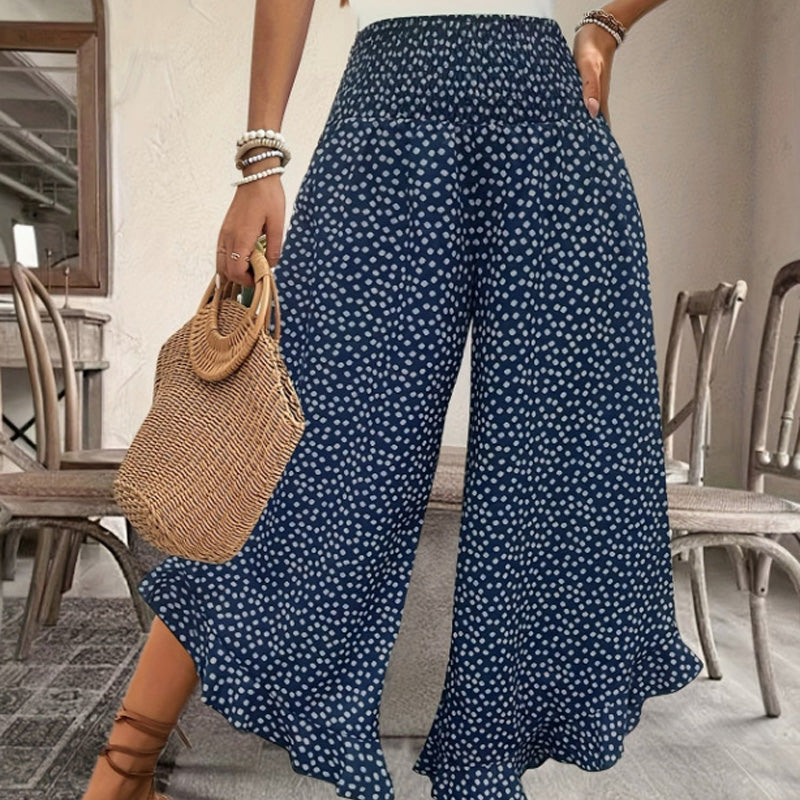 Elena | Effortless Printed Ruffle Pants