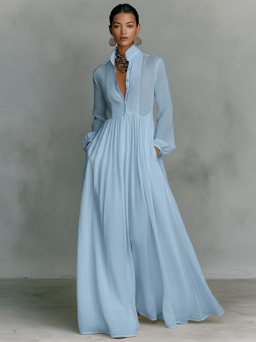 Elara | Minimalist Patchwork Maxi Dress