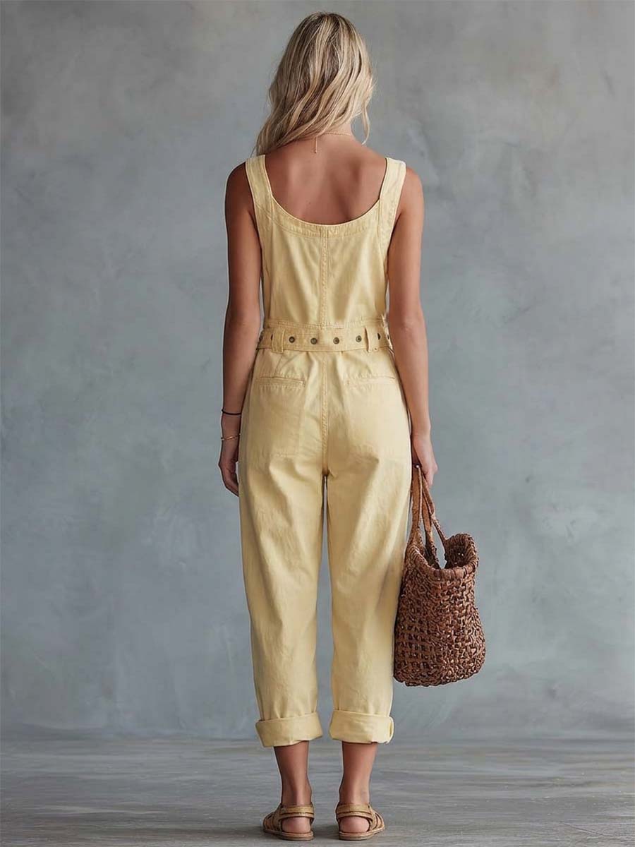 Karen | Vintage-Inspired Light Denim Jumpsuit