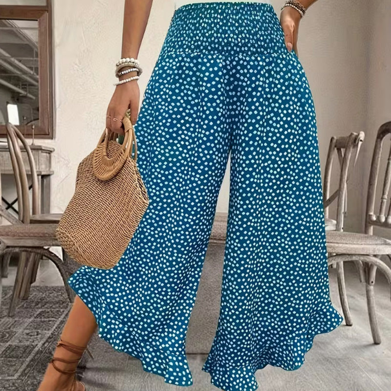 Elena | Effortless Printed Ruffle Pants