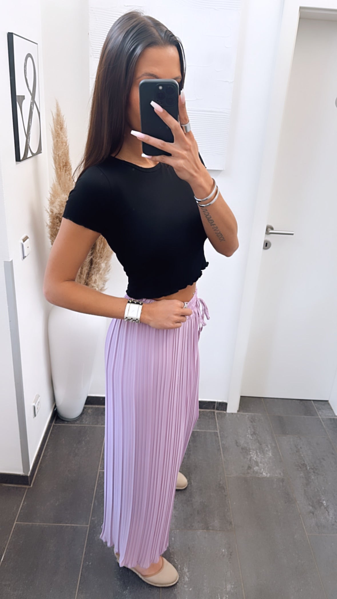Hannah | Purple Pleated Summer Pants