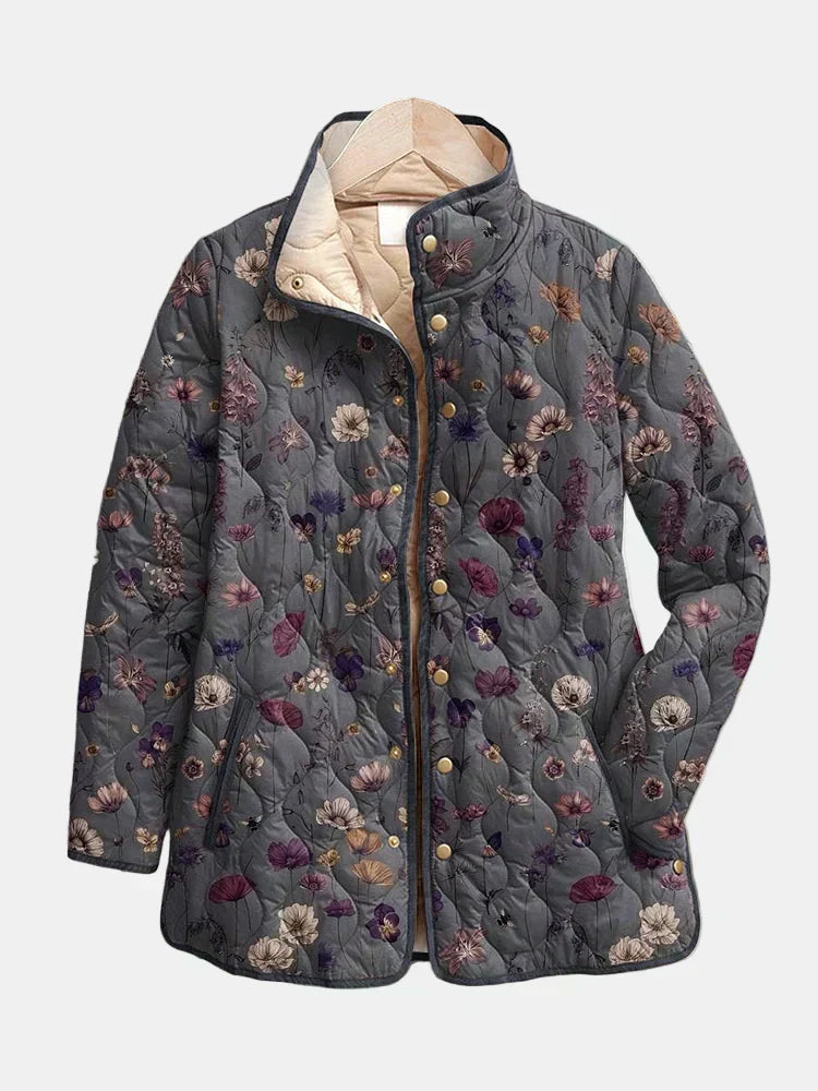 Salira | Vintage Floral Print Quilted Jacket