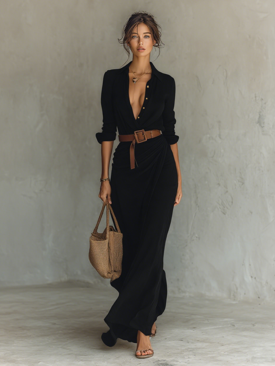 Sarah | Timeless Belted Maxi Dress