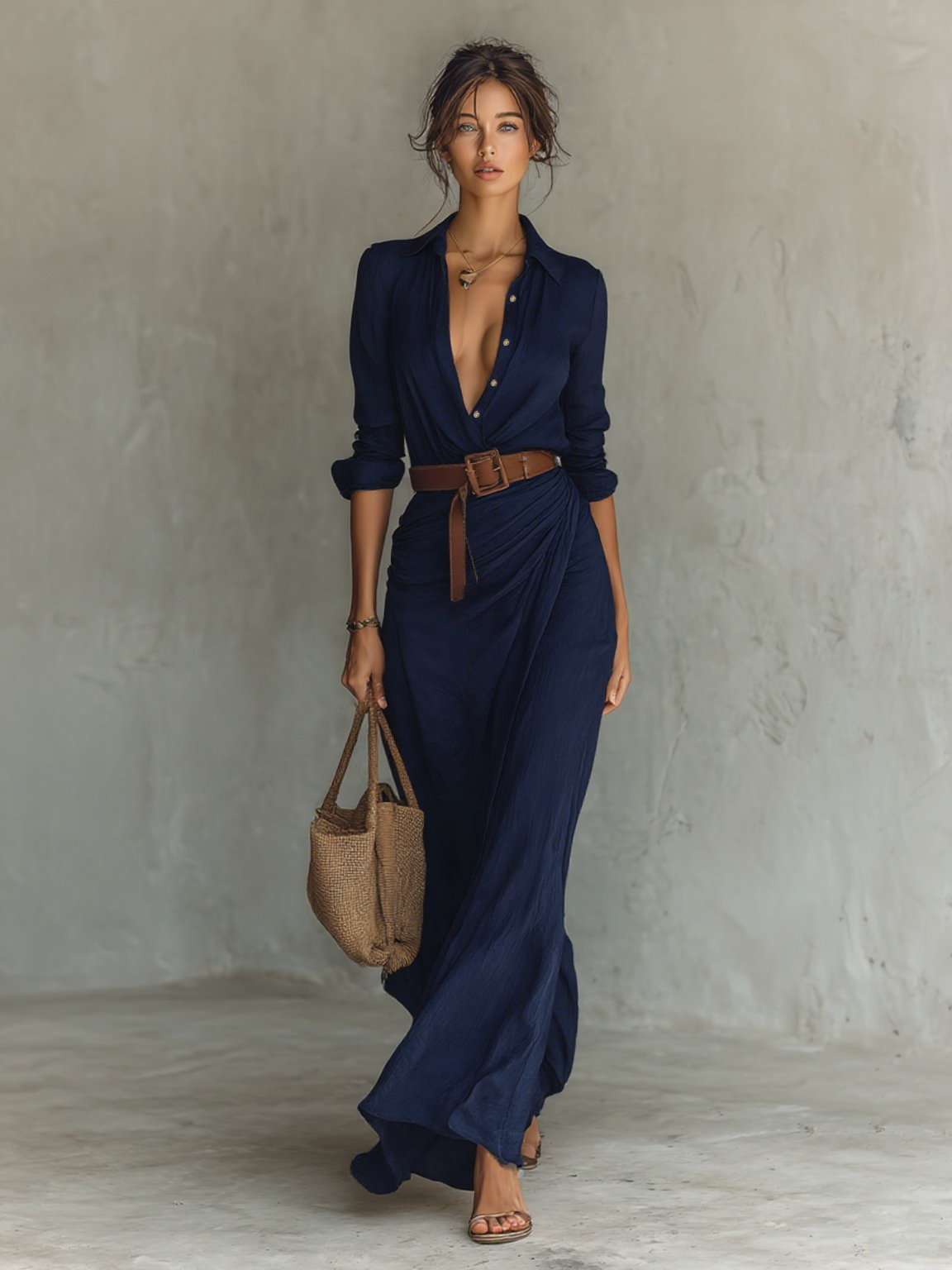 Sarah | Timeless Belted Maxi Dress