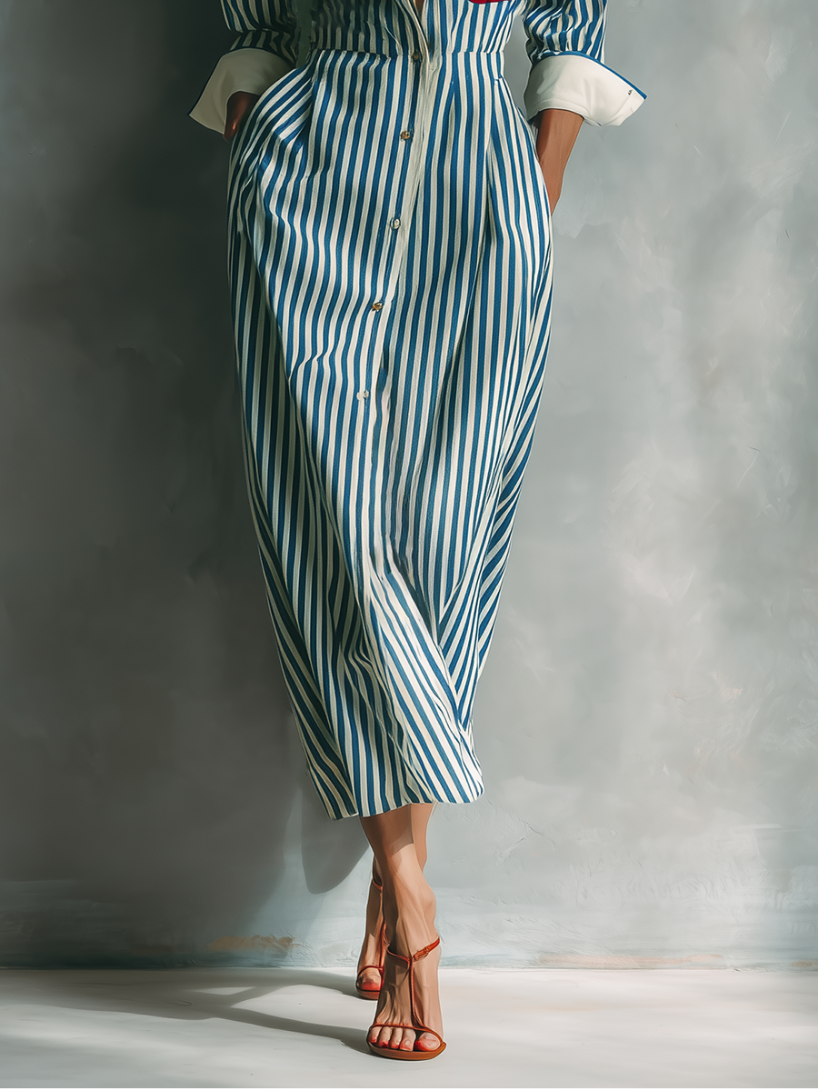 Mila | Comfort Striped Shirt Dress