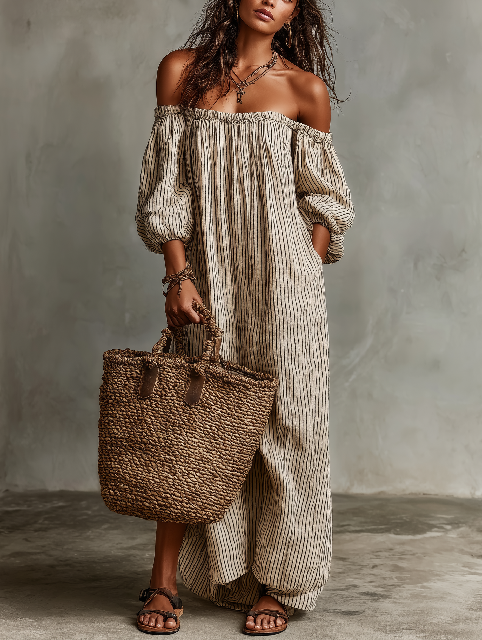 Sienna | Relaxed Off-Shoulder Maxi Dress