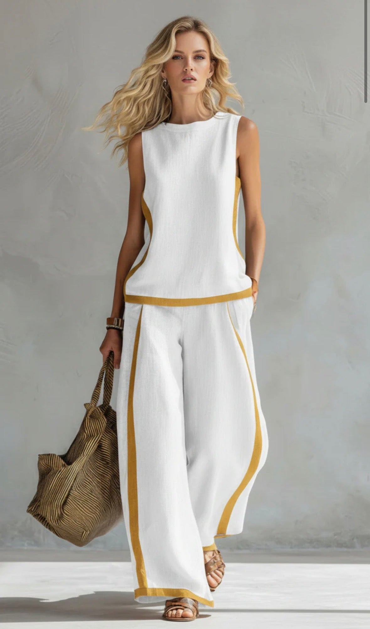 Angela | Elegant Cotton and Linen Set