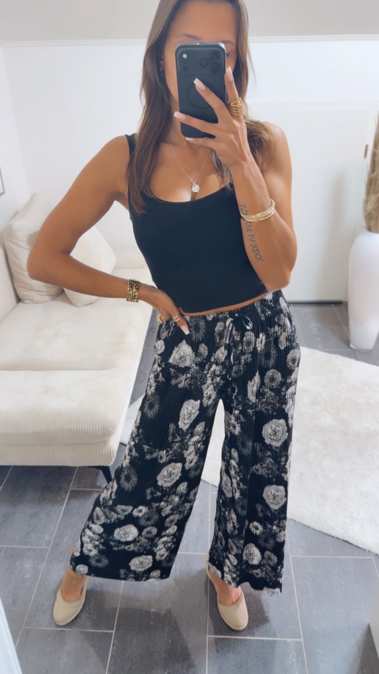 Emma | Floral Print Wide-Leg Pants