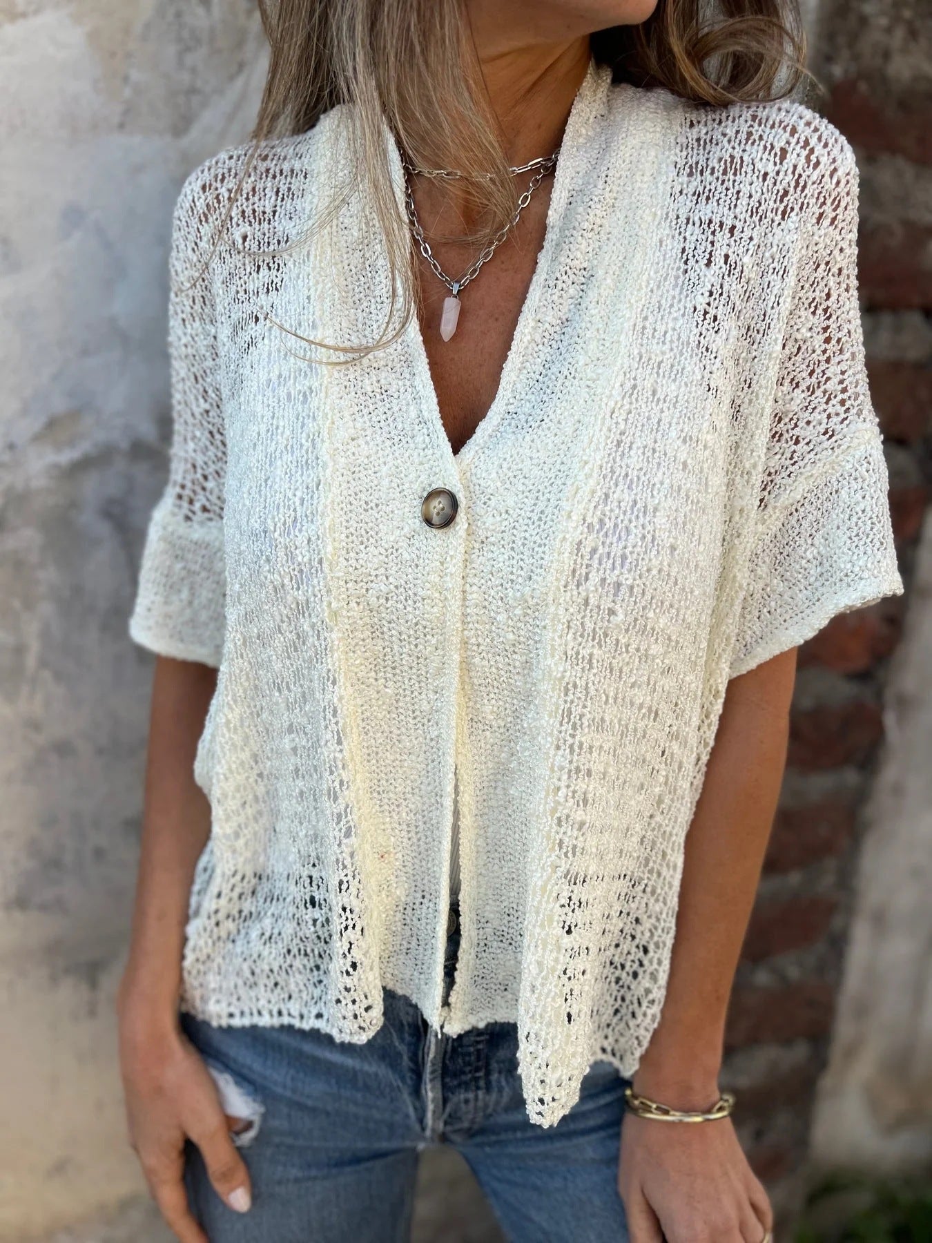 Carol | Openwork Knit Gilet