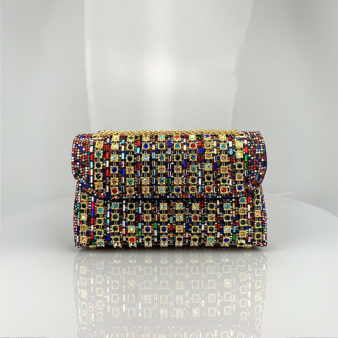 Beverly | Diamond Chain Shoulder Bag - Multicolor