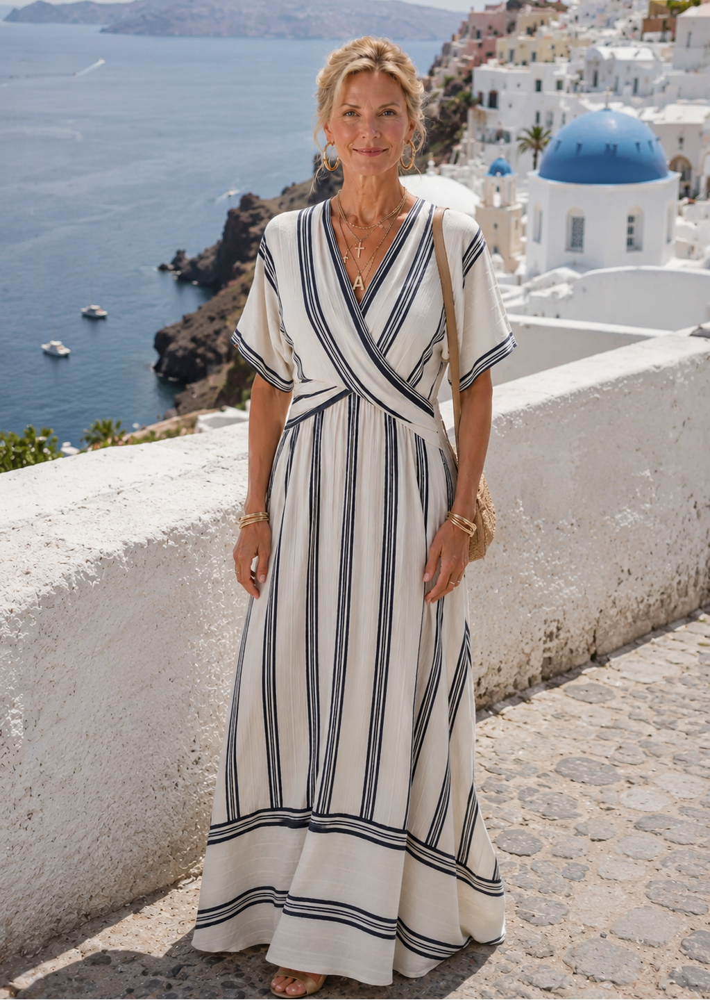 Thalassa | Short Sleeve Wrap Waist Maxi Dress
