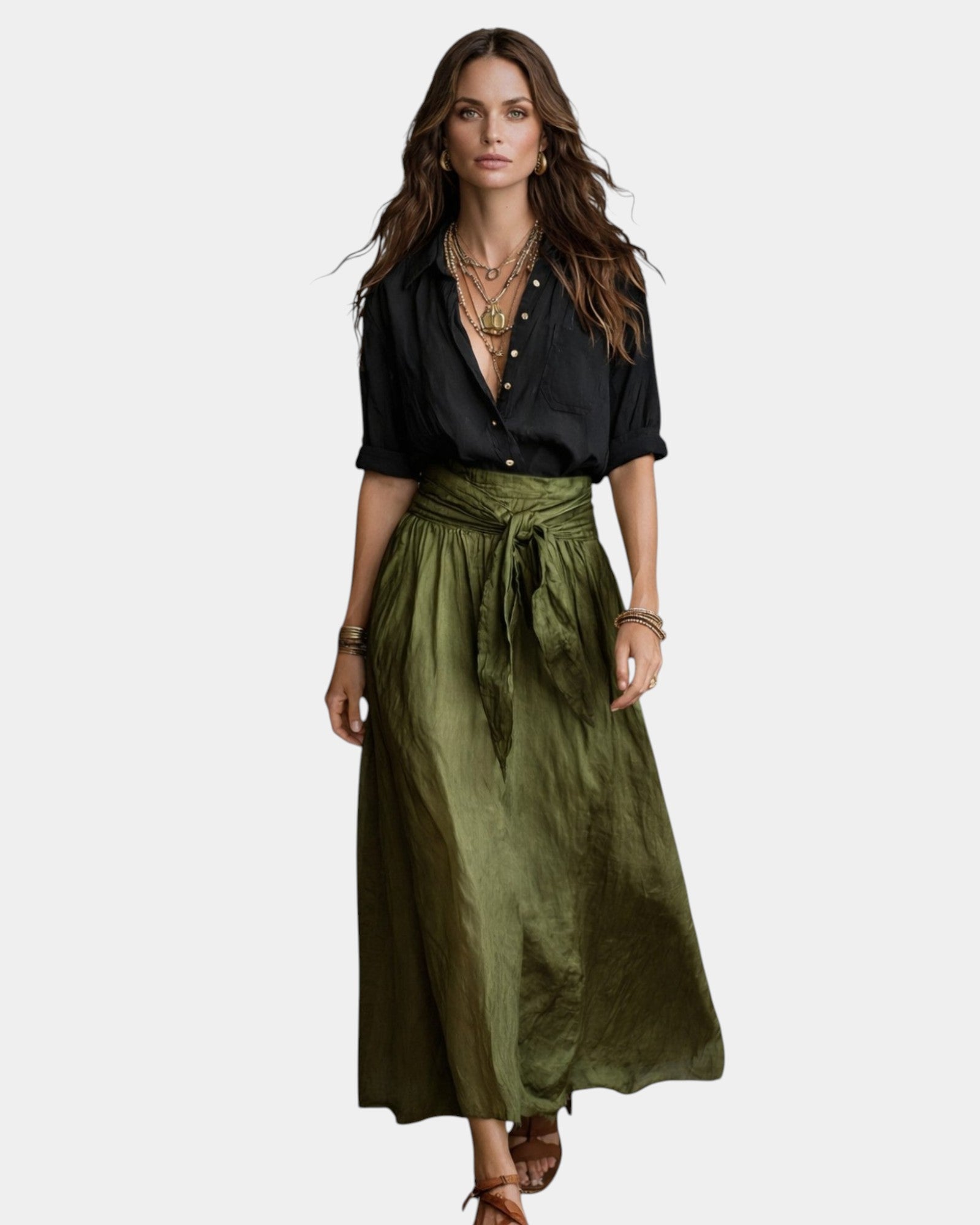 Dione | Elegant Shirt and Midi Skirt Set