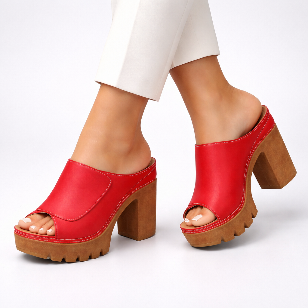 Demi | Elegant Platform Mule Heels