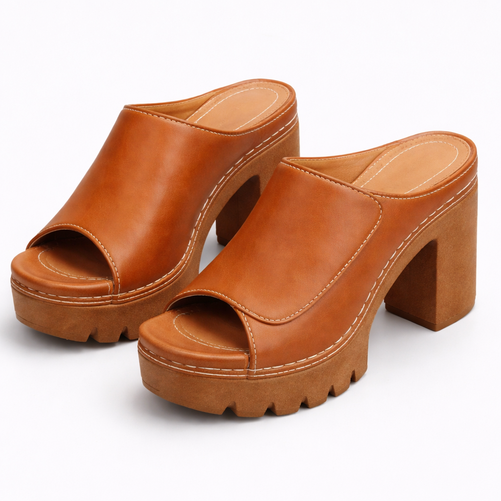Demi | Elegant Platform Mule Heels