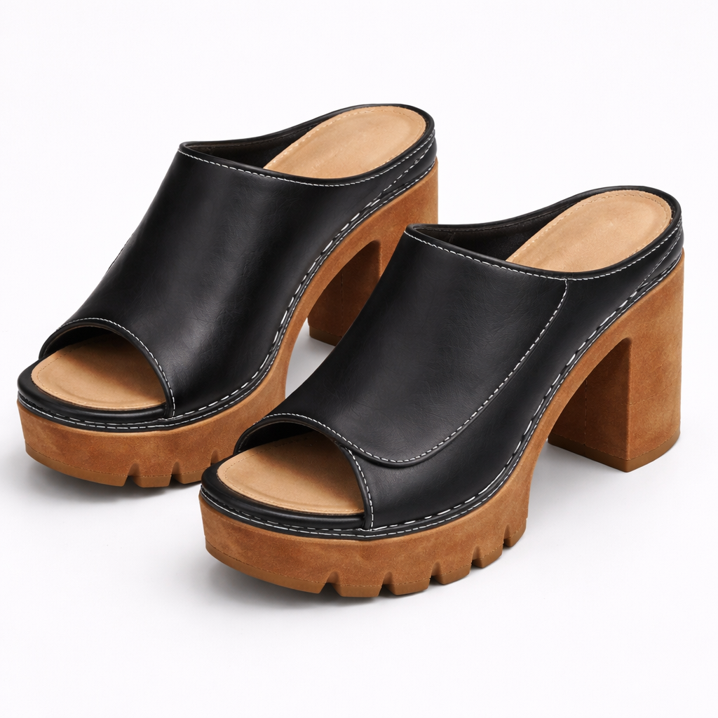 Demi | Elegant Platform Mule Heels