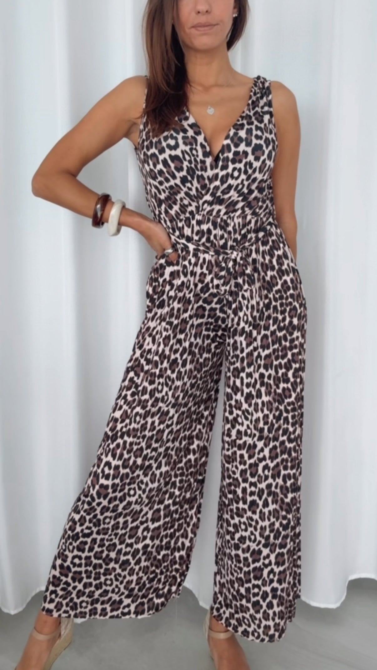 Amanda |  Long Pleated Jumpsuit