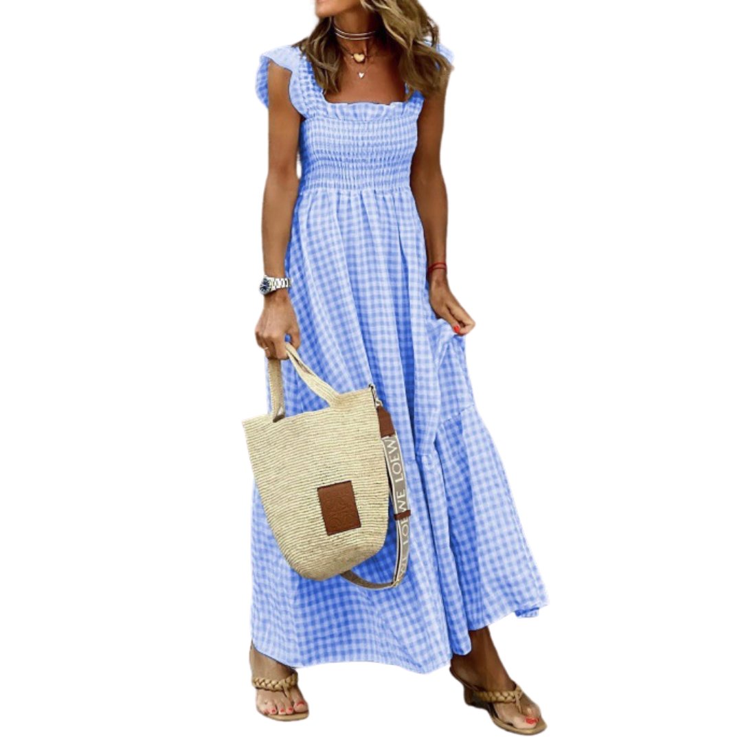 Jovienne | Elegant Retro Plaid Maxi Dress