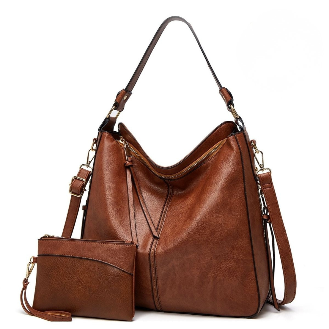 Donna | Luxury Leather Hobo Anti-Theft Handbag + FREE Pouch Wallet