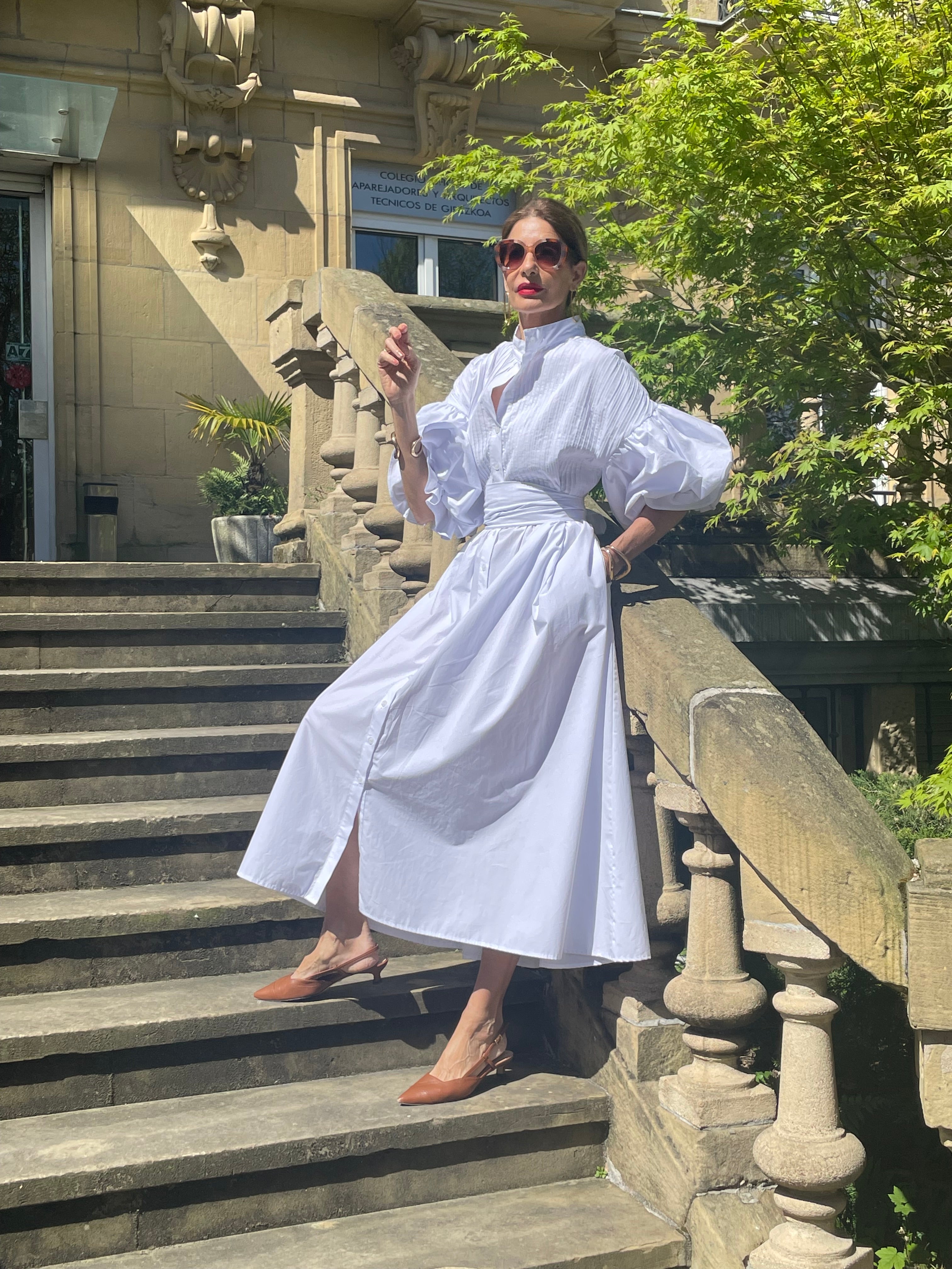 Phoebe | Elegant White Midi Dress