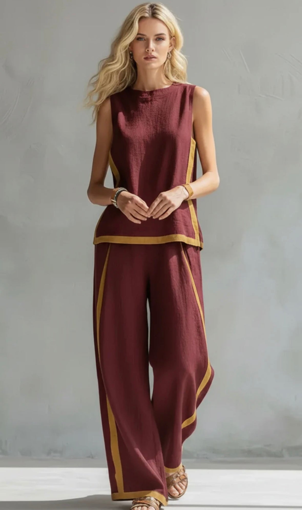 Angela | Elegant Cotton and Linen Set
