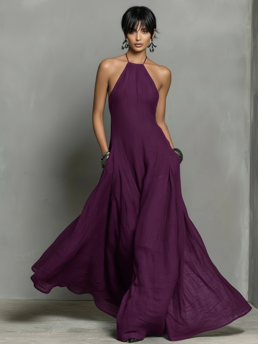Elina | Minimalist Halter Maxi Dress