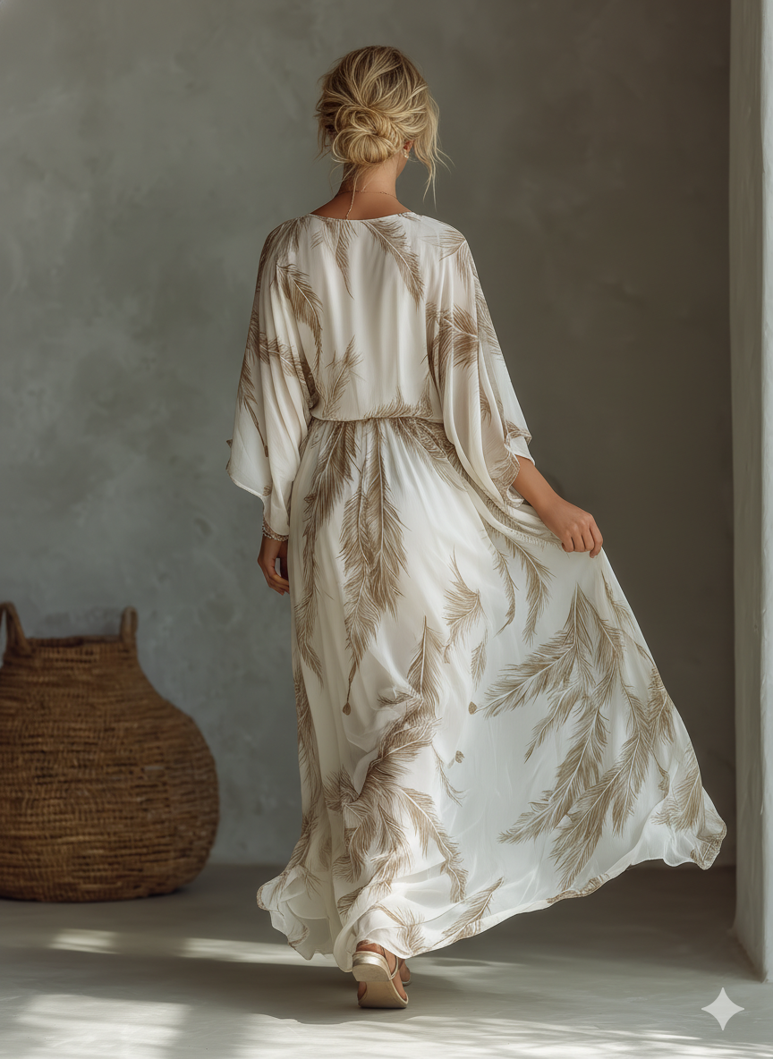 Aurelia | Palm Leaf Maxi Dress