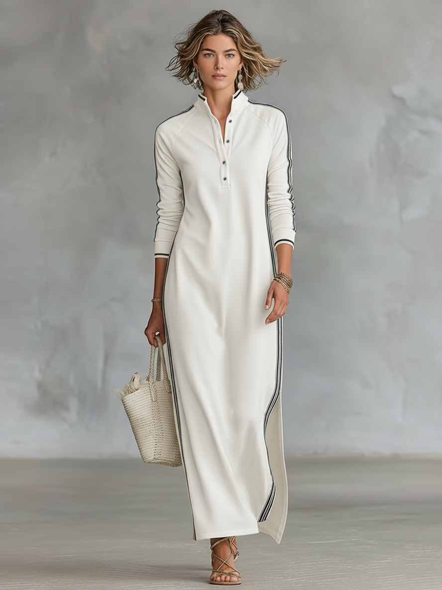 Elise | Button-Down Maxi Sweatshirt Dress