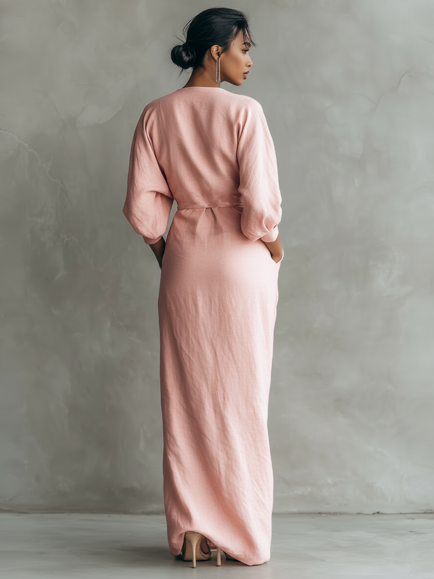 Elana | Elegant V-Neck Maxi Dress