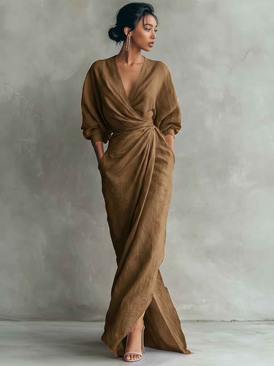 Elana | Elegant V-Neck Maxi Dress
