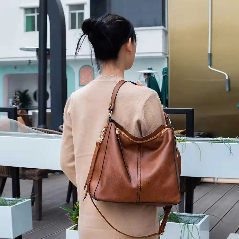Donna | Luxury Leather Hobo Anti-Theft Handbag + FREE Pouch Wallet