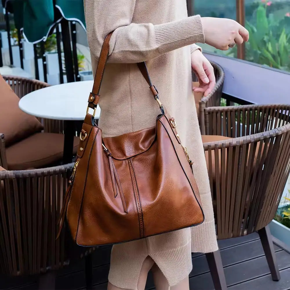 Donna | Luxury Leather Hobo Anti-Theft Handbag + FREE Pouch Wallet