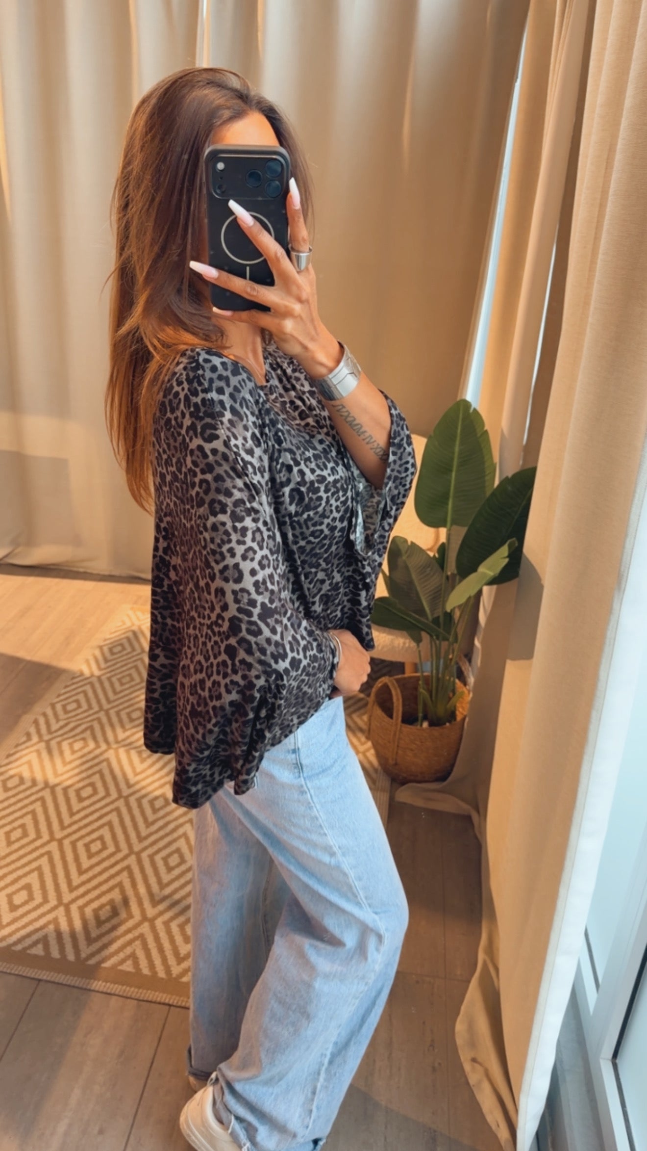 Rosa | Elegant Gray Oversize Shirt