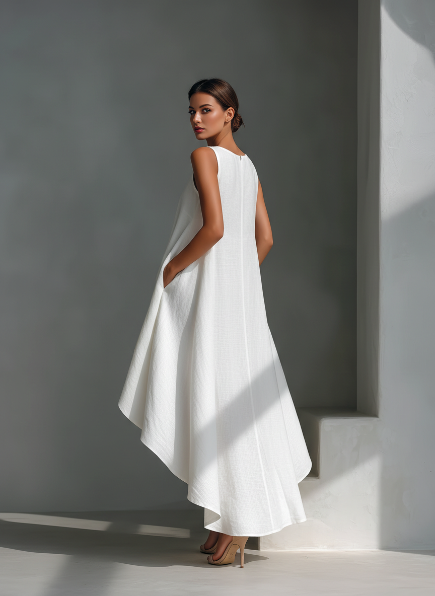 Carmen | Breezy Asymmetric Midi Dress