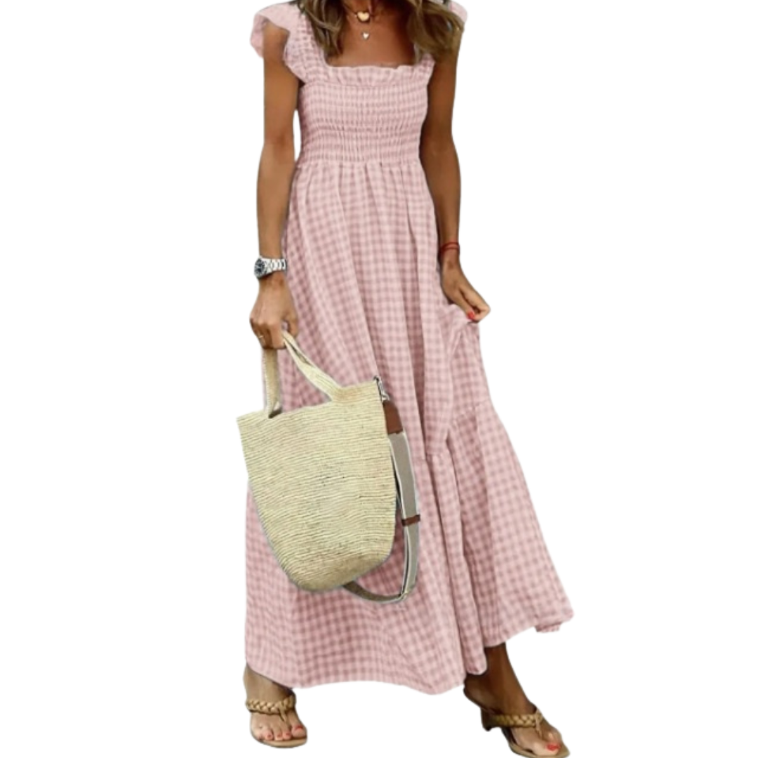 Jovienne | Elegant Retro Plaid Maxi Dress