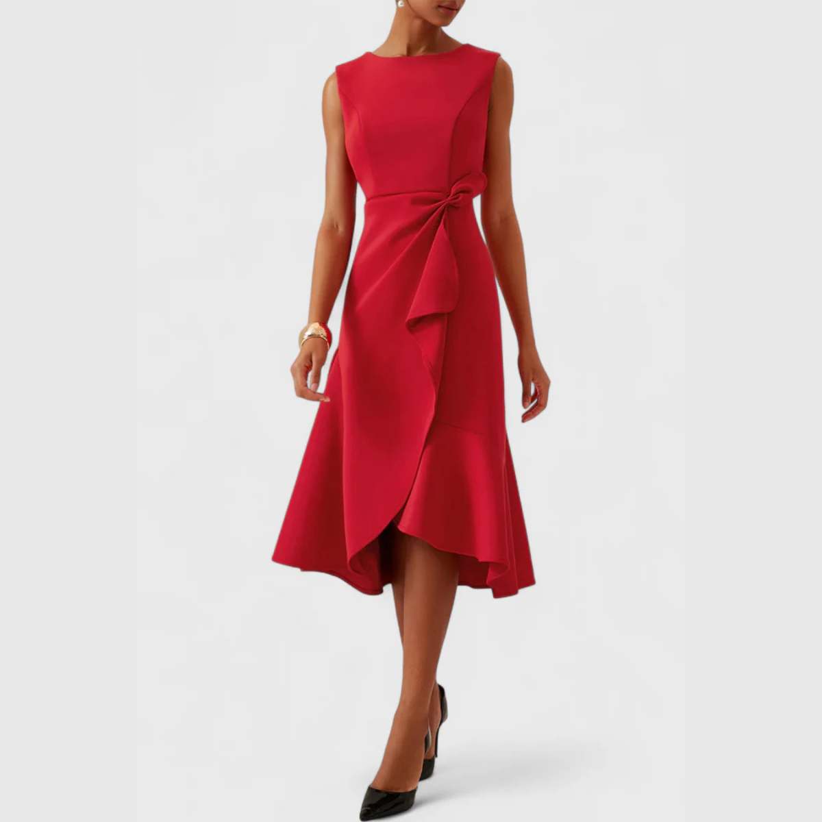 Sheila | Flattering Draped Midi Dress