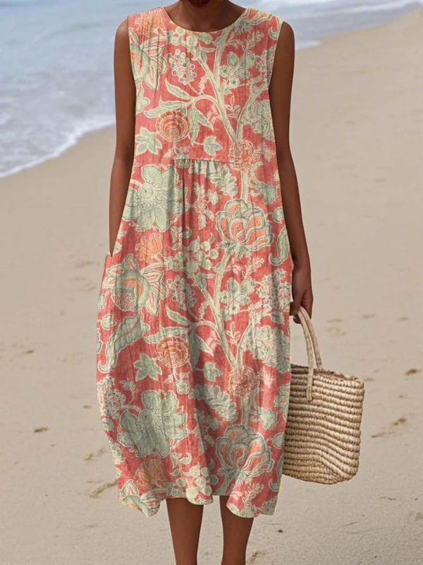 Carol | Floral Botanical Midi Dress