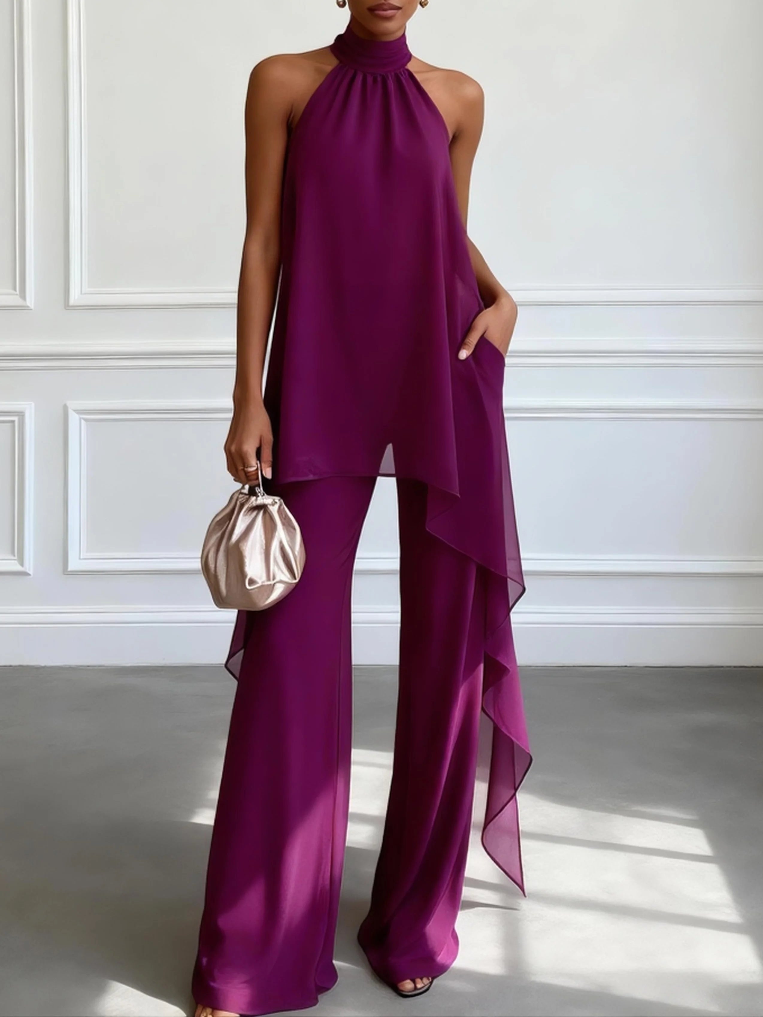 Semme | Elegant Halter Two-Piece Set