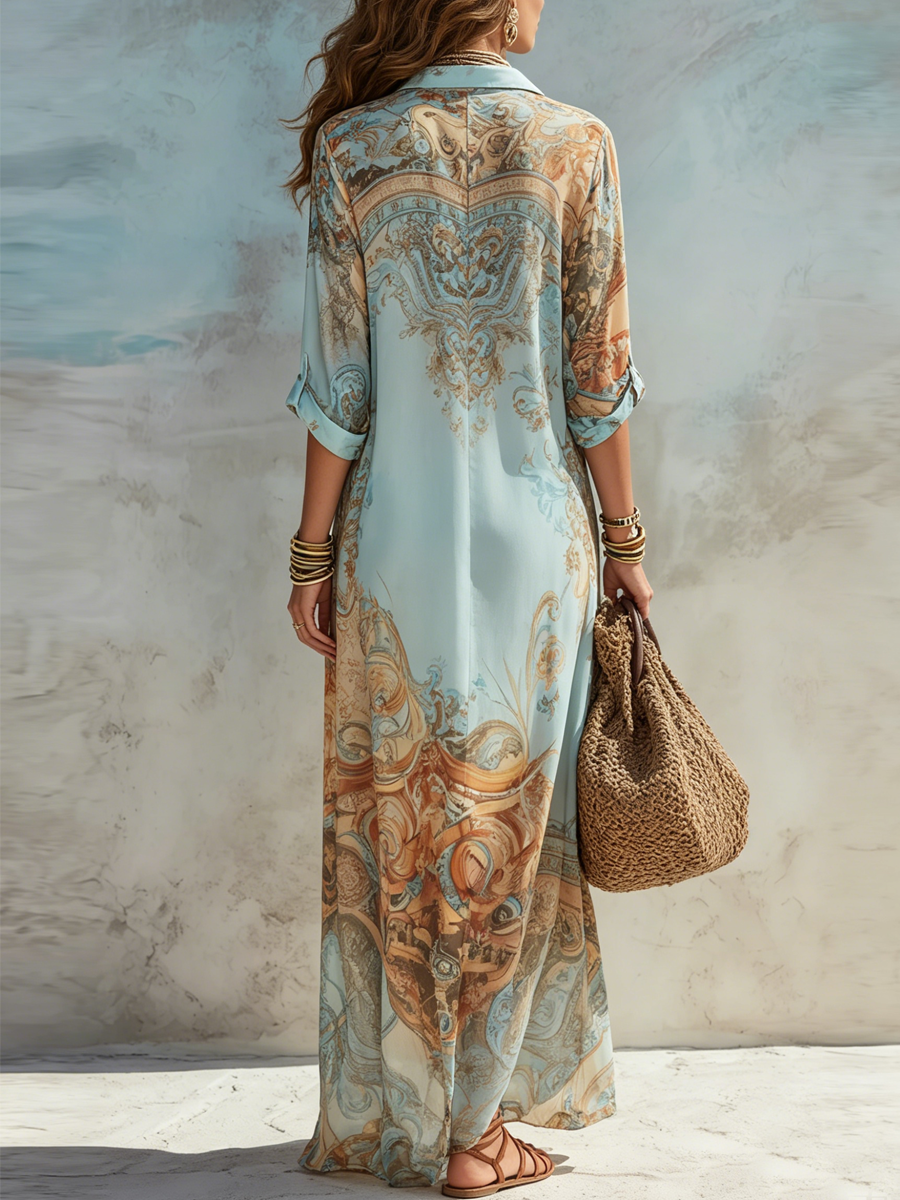 Lorna | Elegant Maxi Shirt Dress