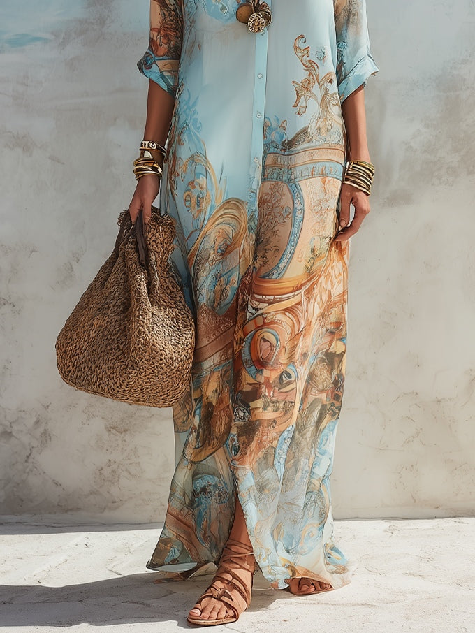 Lorna | Elegant Maxi Shirt Dress