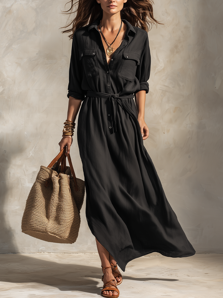 Arabella | Refined Belted Maxi Dress