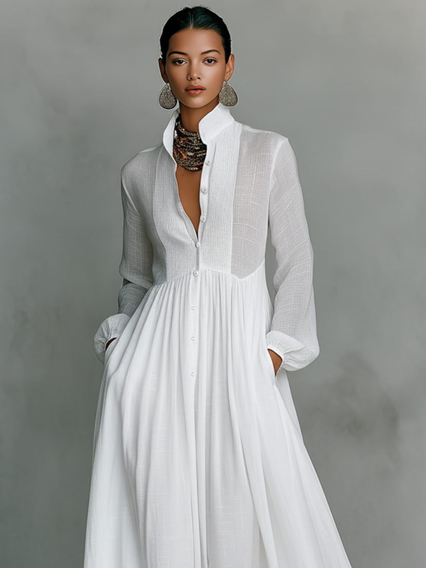 Elara | Minimalist Patchwork Maxi Dress