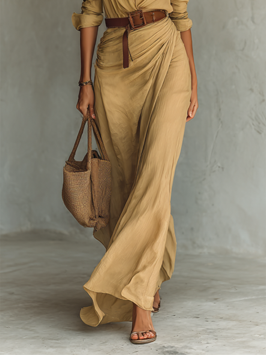 Sarah | Timeless Belted Maxi Dress