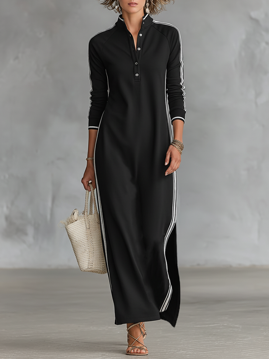 Elise | Button-Down Maxi Sweatshirt Dress