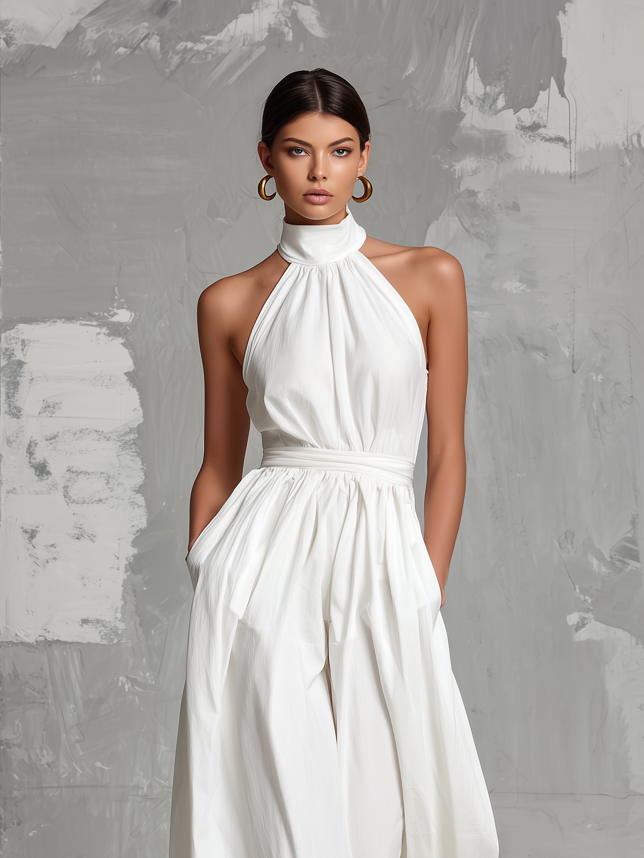 Zoltán | Elegant Sleeveless Halter-Neck Jumpsuit