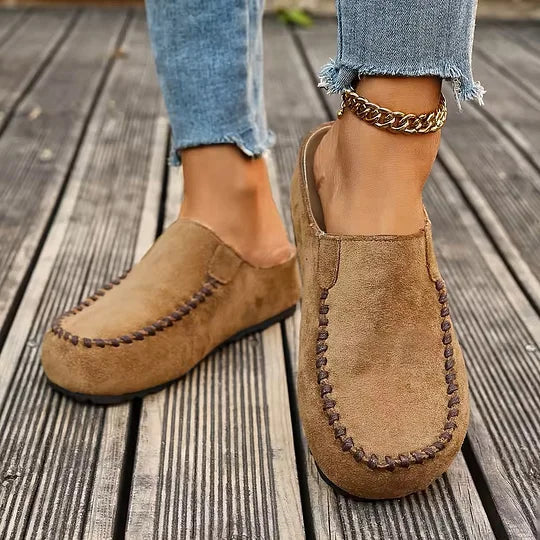 Diane | Vintage Orthopaedic Leather Mules - outdoor